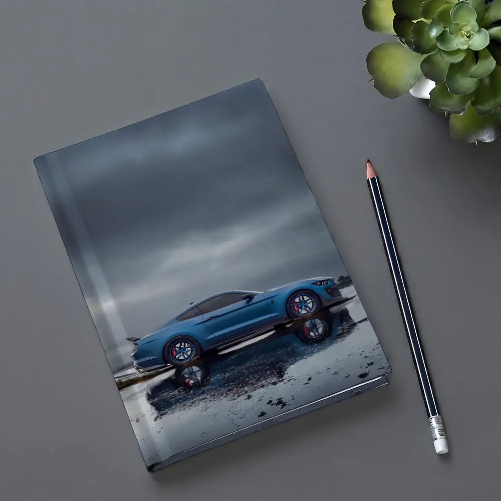 Ford Mustang Blue Stormy Reflective Landscape – Notebooks