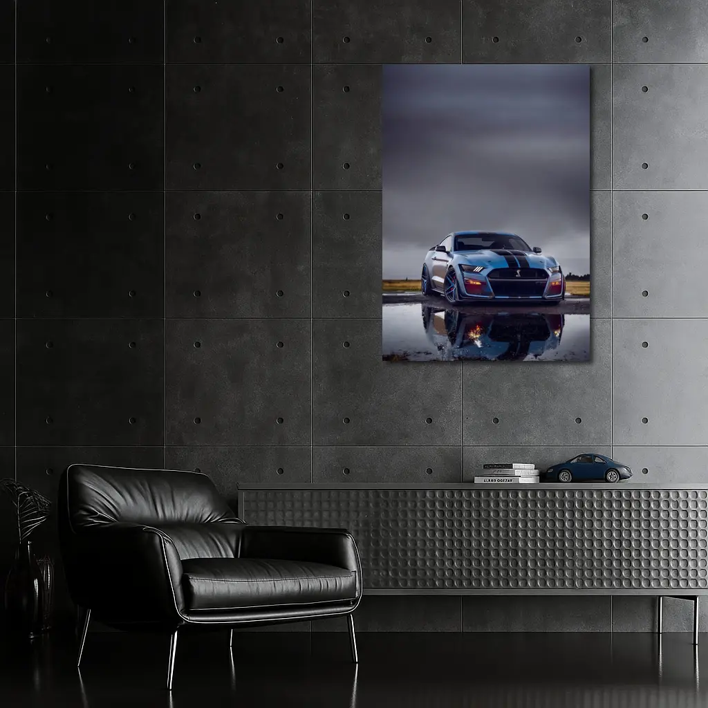 Ford Mustang Shelby GT500 Stormy Wet Runway – Wall Art