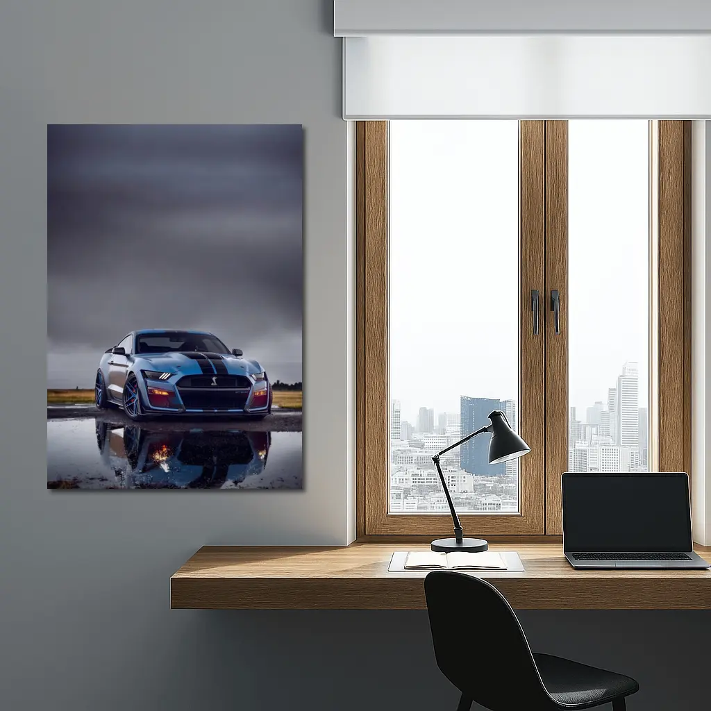 Ford Mustang Shelby GT500 Stormy Wet Runway – Wall Art