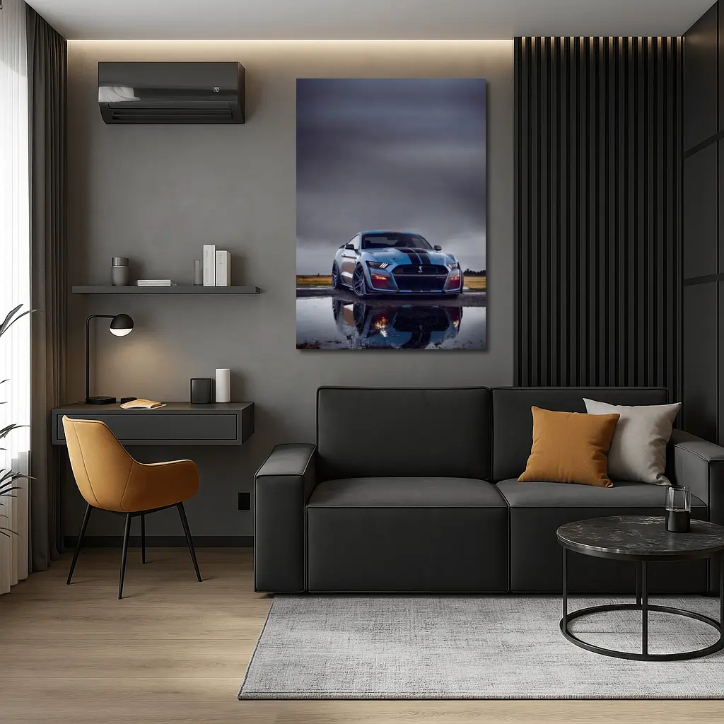 Ford Mustang Shelby GT500 Stormy Wet Runway – Wall Art