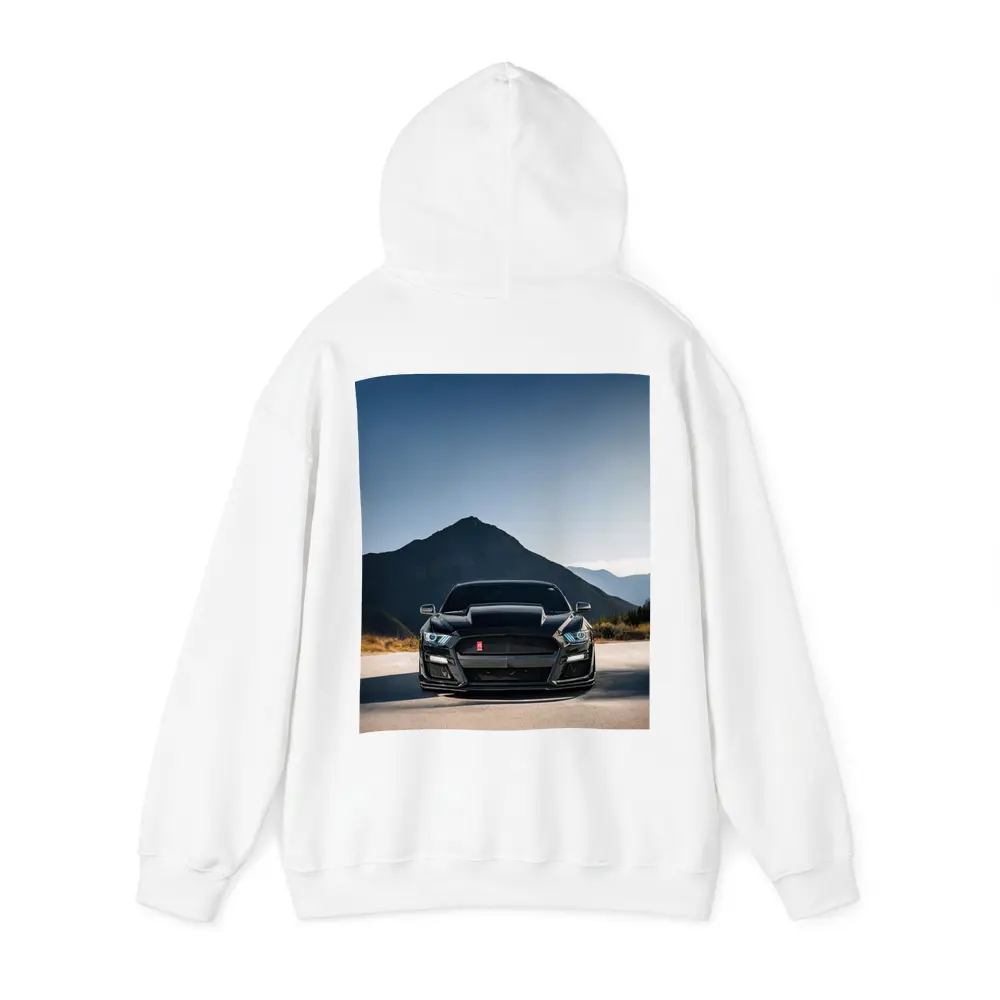 Black Ford Mustang Shelby Front Mountain View – Hoodies