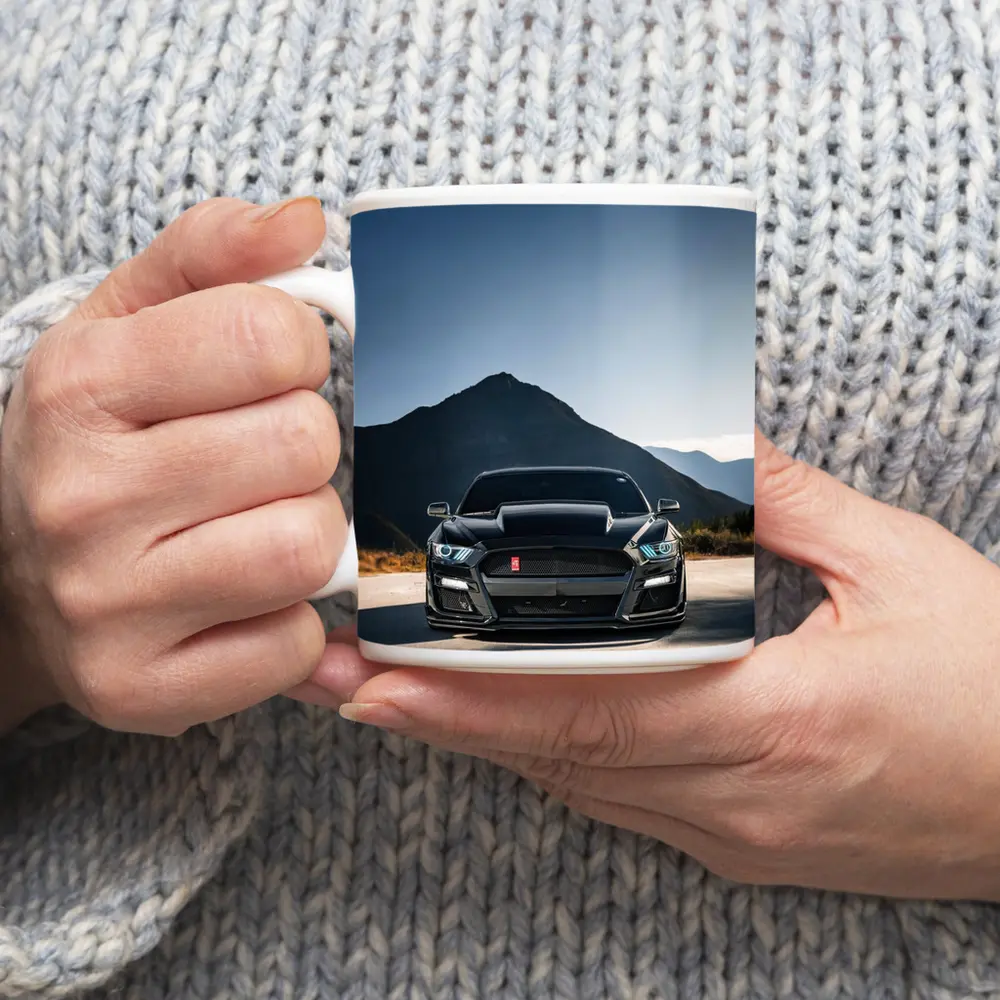 Black Ford Mustang Shelby Front Mountain View – Mugs
