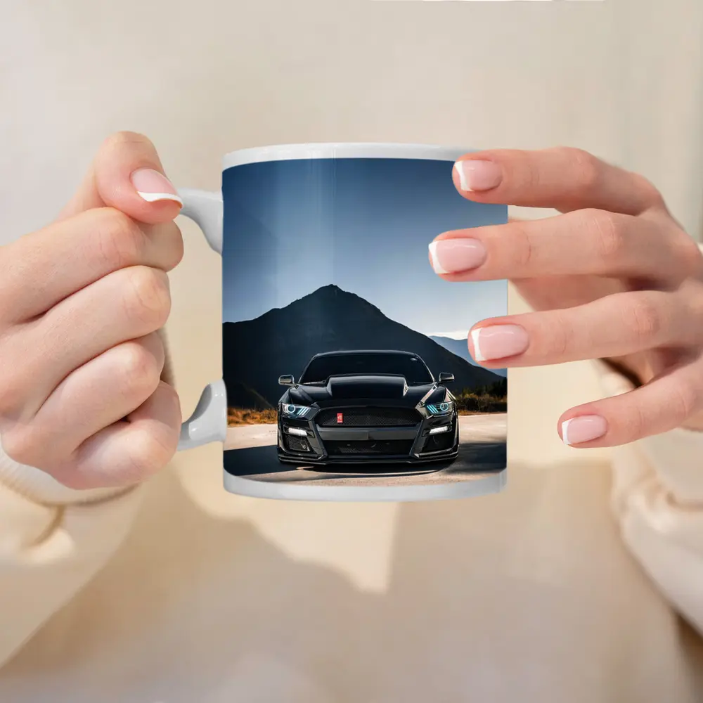 Black Ford Mustang Shelby Front Mountain View – Mugs