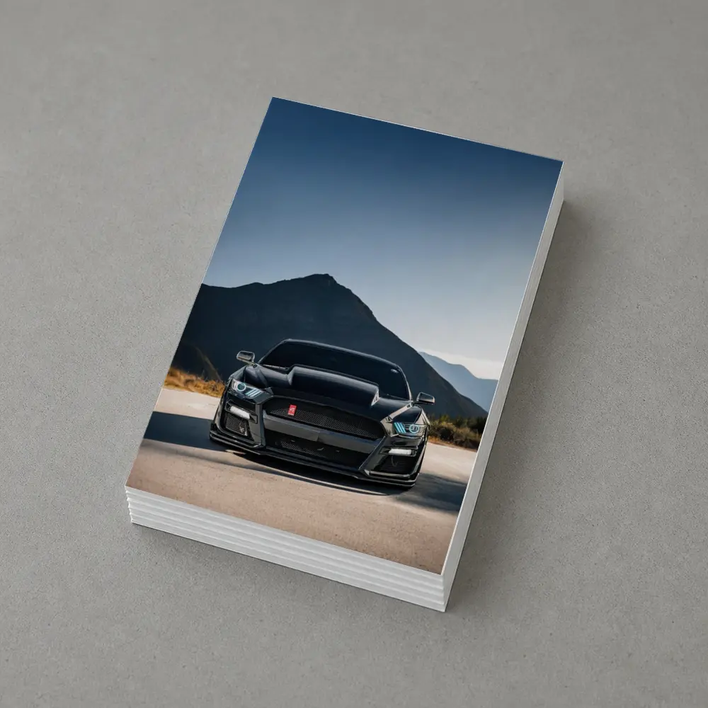 Black Ford Mustang Shelby Front Mountain View – Postcards