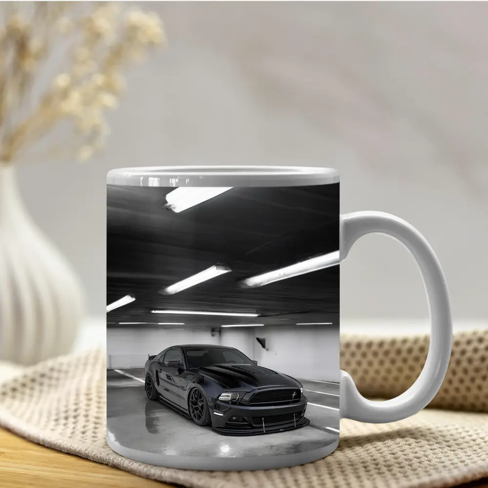 Ford Mustang Black Parking Garage Dark – Mugs