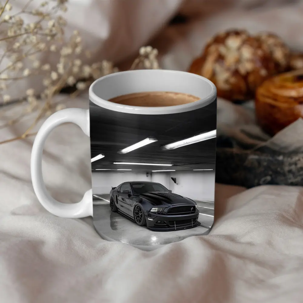 Ford Mustang Black Parking Garage Dark – Mugs