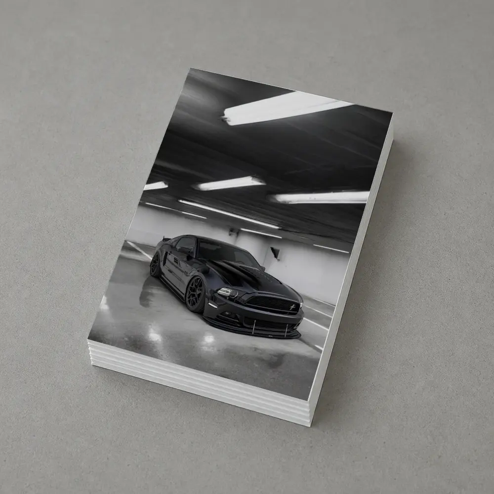 Ford Mustang Black Parking Garage Dark – Postcards