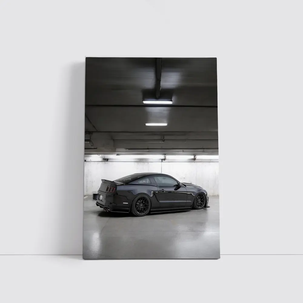 Ford Mustang Dark Gray Underground Parking Garage – Wall Art