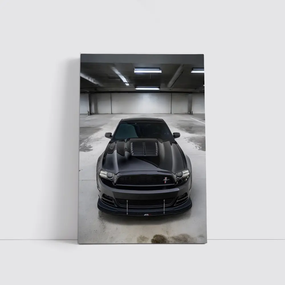 Ford Mustang Black Muscle Car Parking Garage – Wall Art