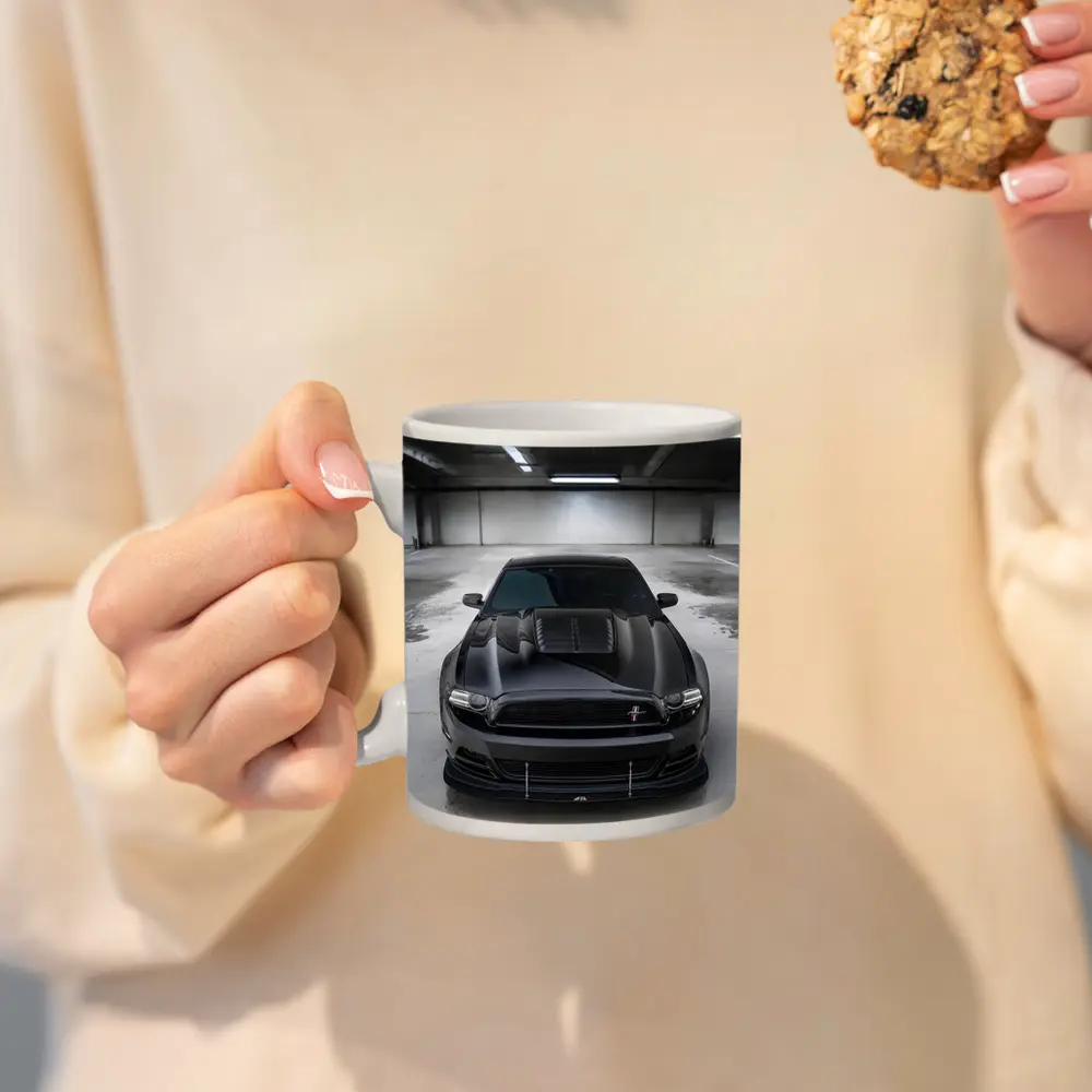 Ford Mustang Black Muscle Car Parking Garage – Mugs