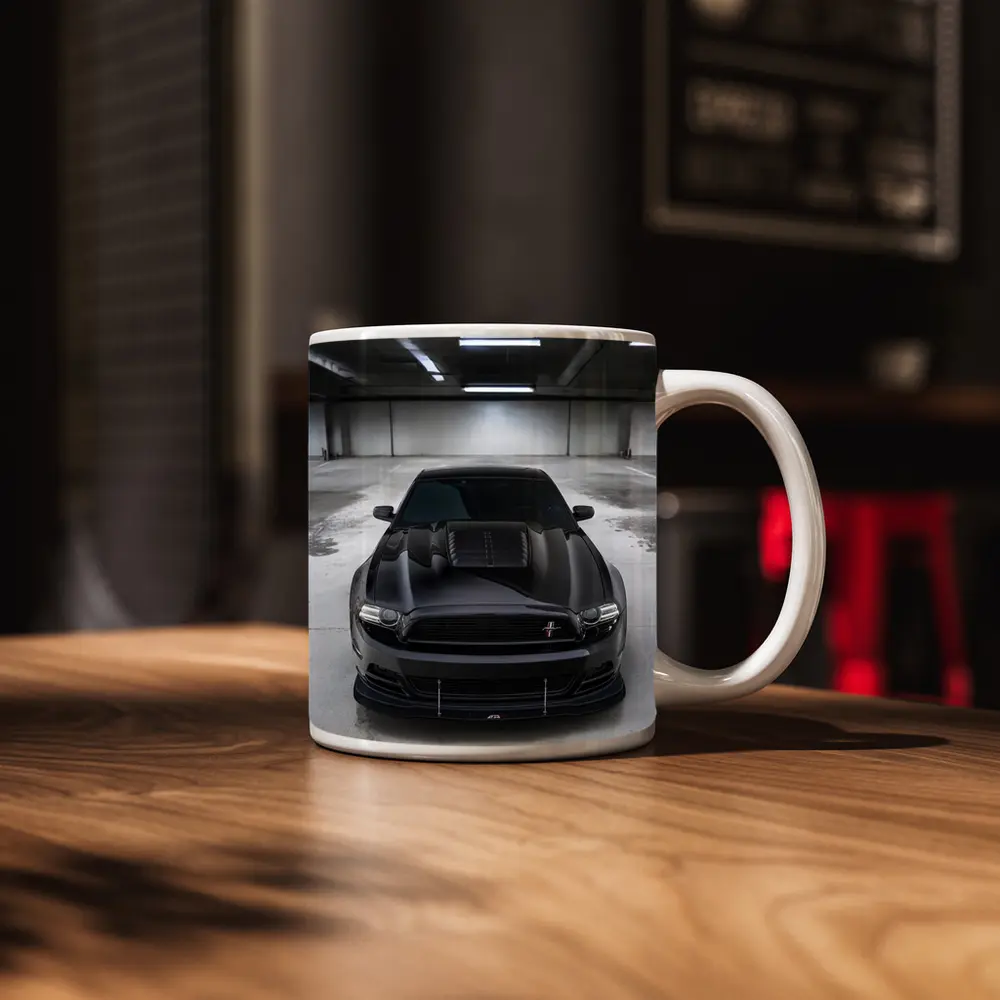 Ford Mustang Black Muscle Car Parking Garage – Mugs