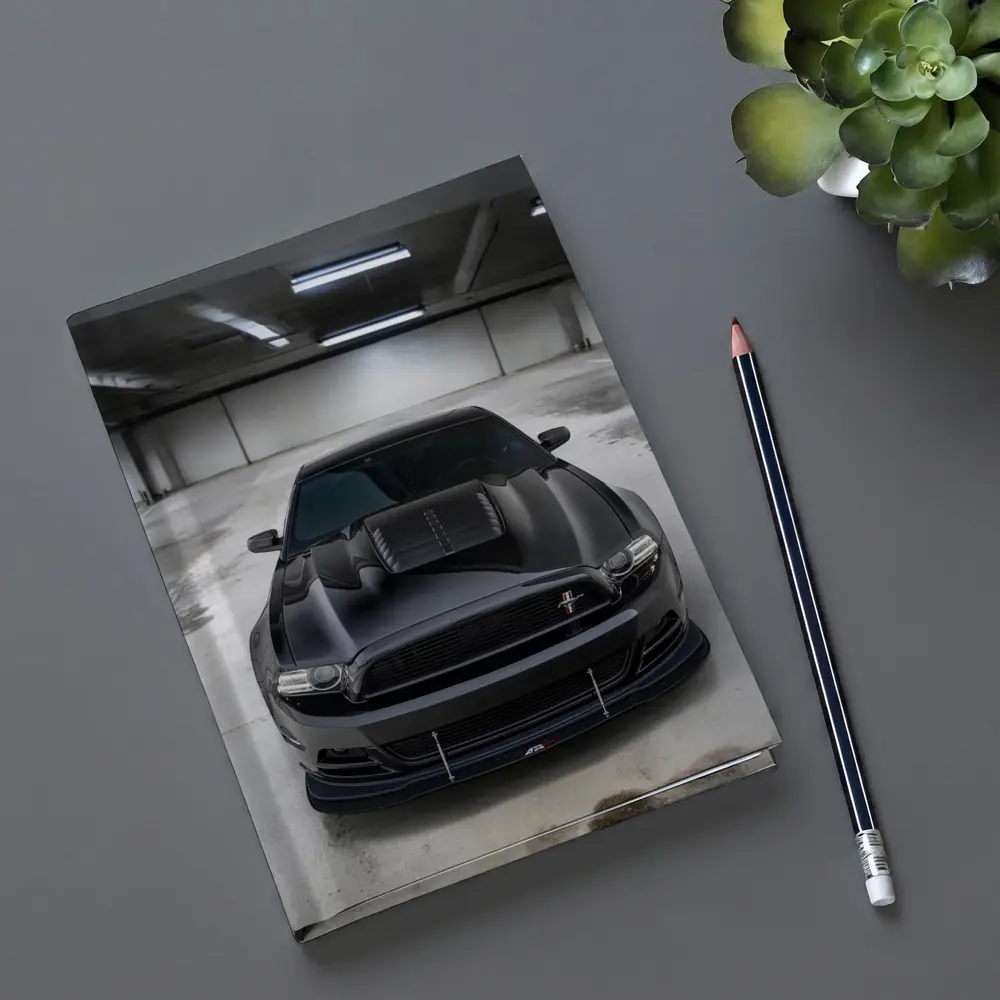 Ford Mustang Black Muscle Car Parking Garage – Notebooks