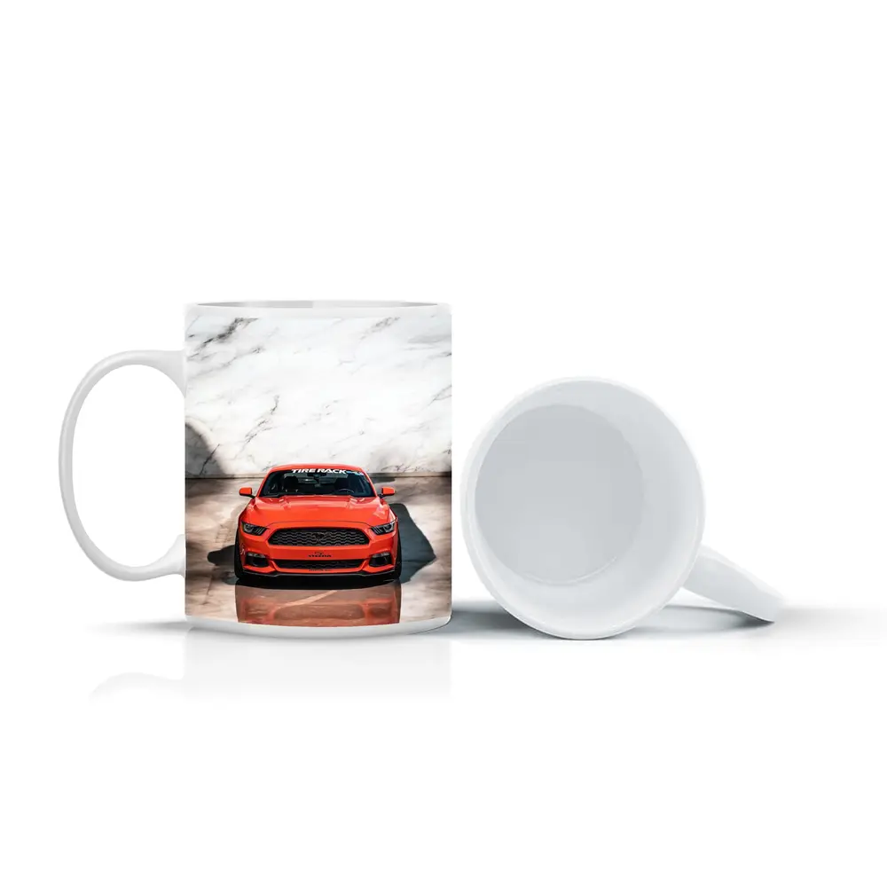 Ford Mustang Orange Front View Marble – Mugs