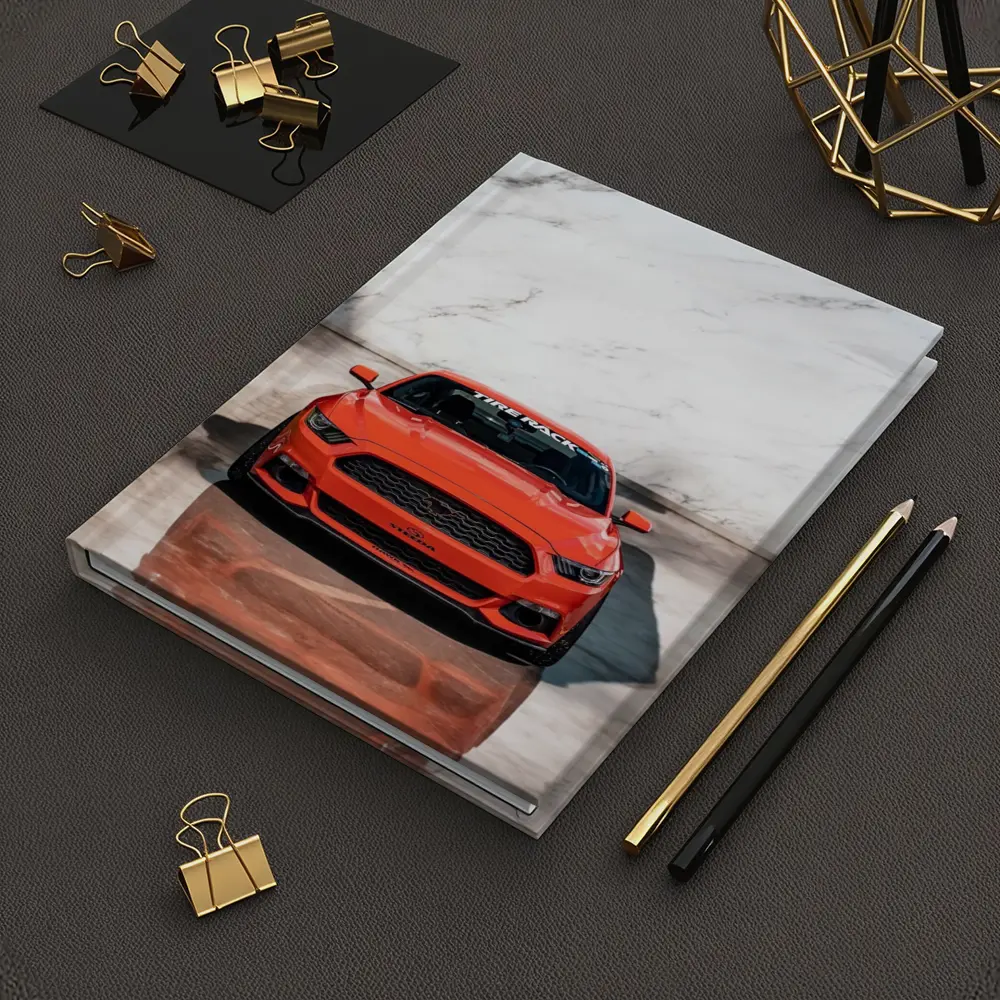 Ford Mustang Orange Front View Marble – Notebooks