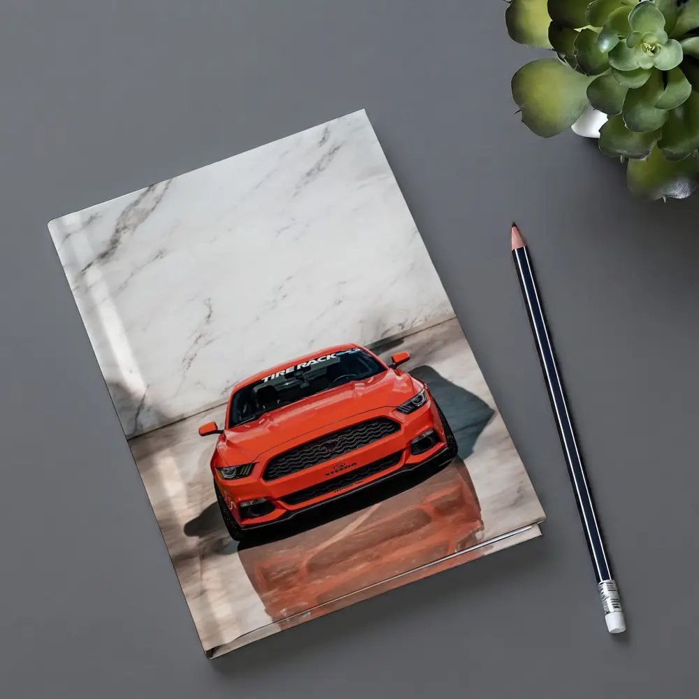 Ford Mustang Orange Front View Marble – Notebooks