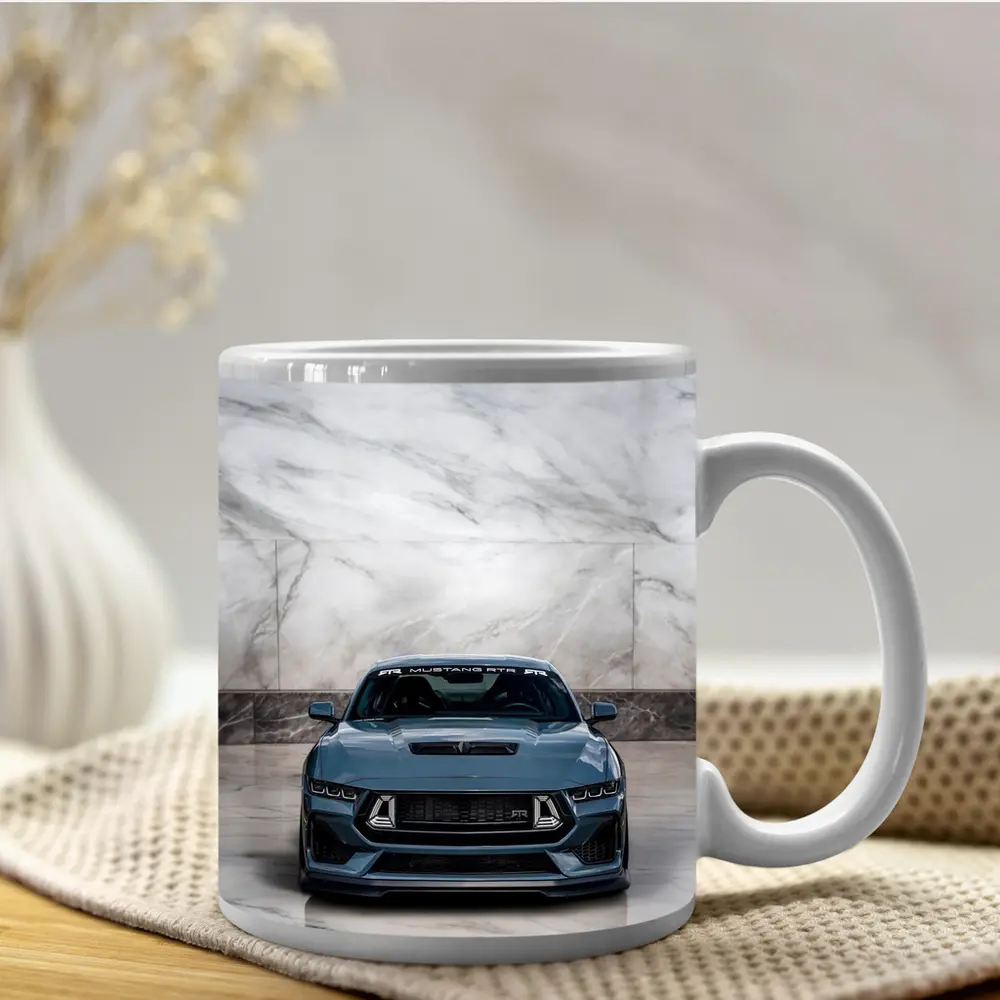 Ford Mustang RTR Front View Marble Background – Mugs