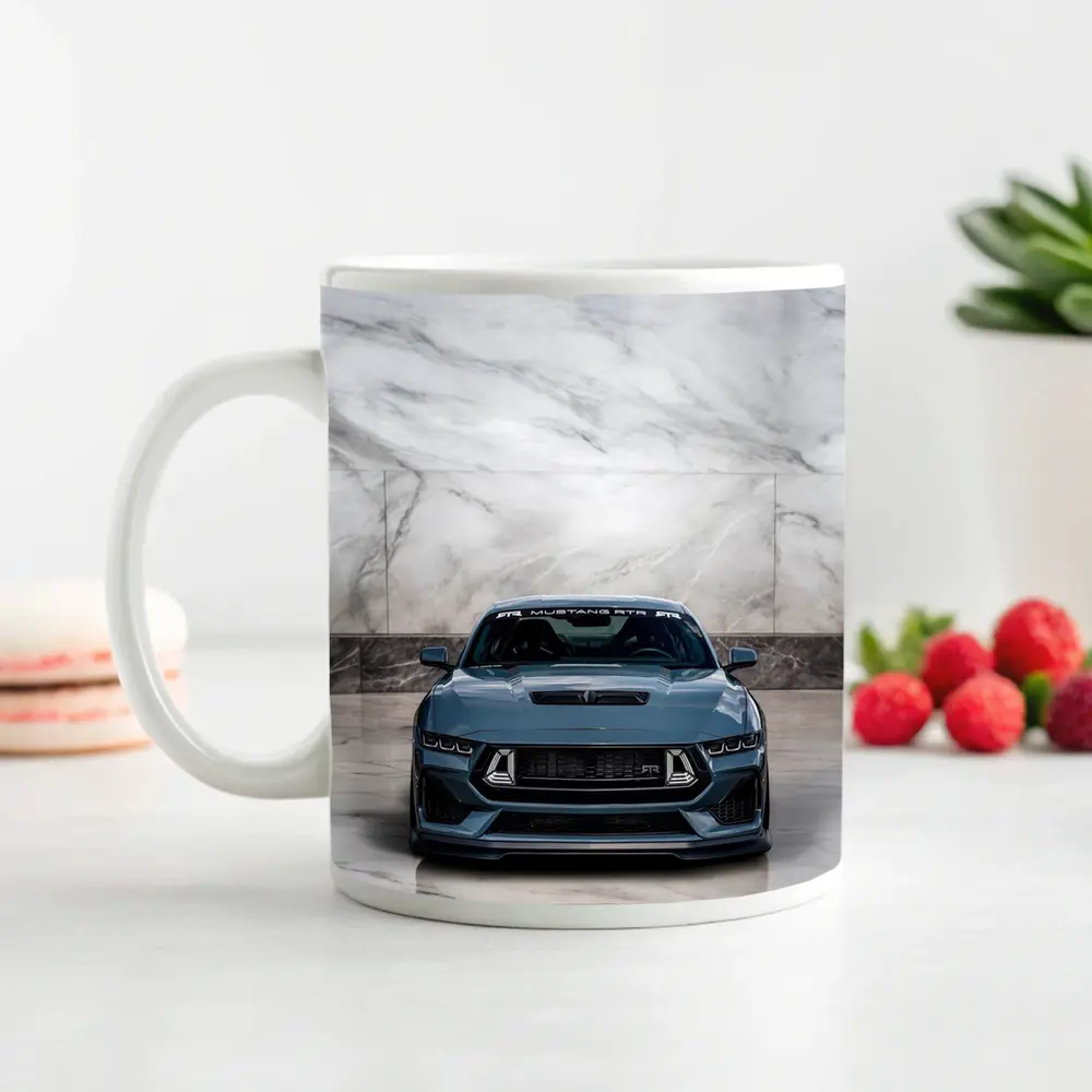 Ford Mustang RTR Front View Marble Background – Mugs