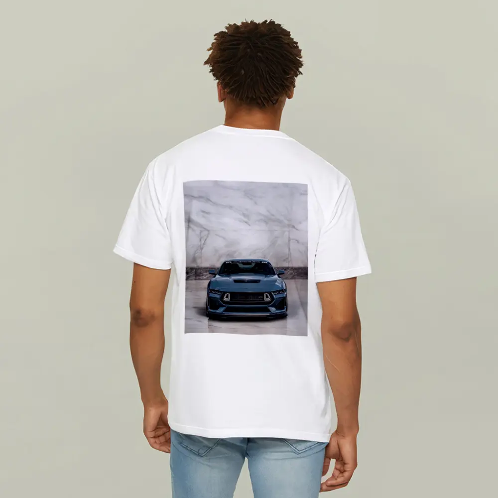Ford Mustang RTR Front View Marble Background – T-Shirts