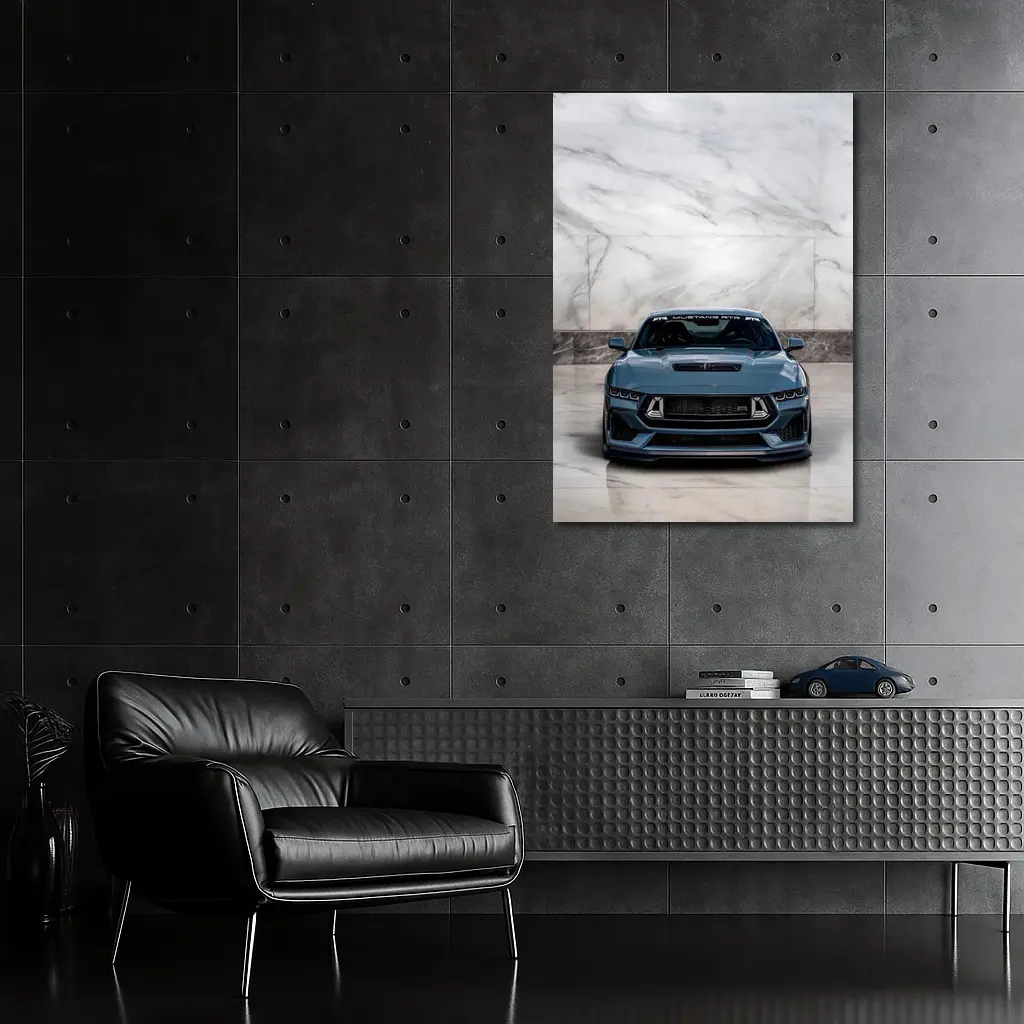 Ford Mustang RTR Front View Marble Background – Wall Art