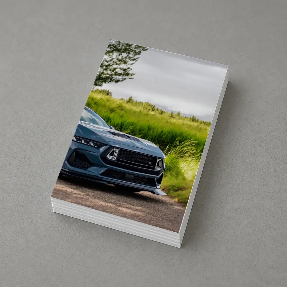 Ford Mustang GT Blue Front Green Field – Postcards