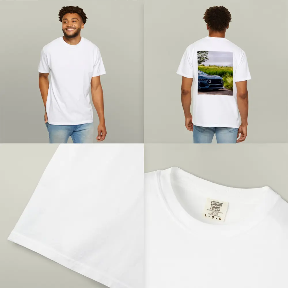 Ford Mustang GT Blue Front Green Field – T-Shirts