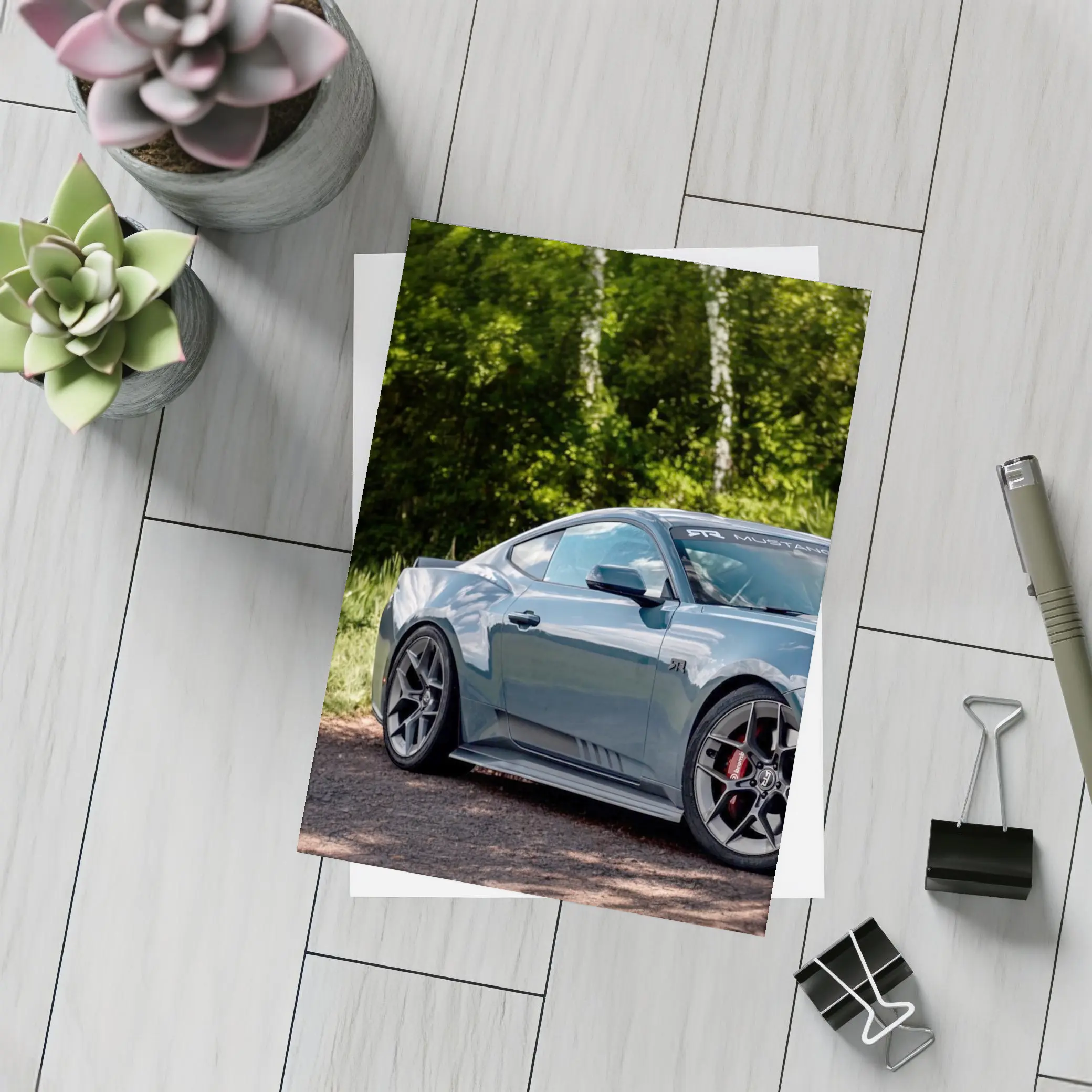 Ford Mustang Dark Horse Forest Background – Postcards