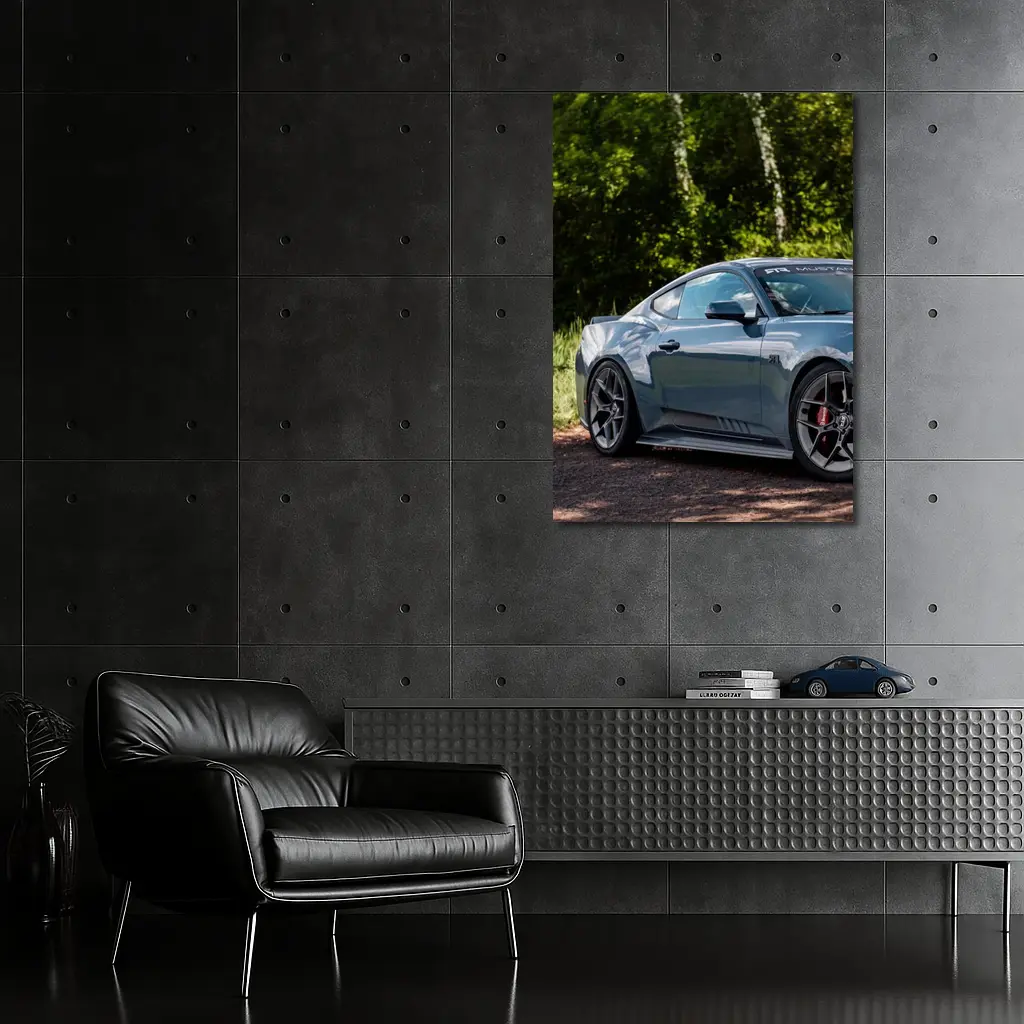 Ford Mustang Dark Horse Forest Background – Wall Art