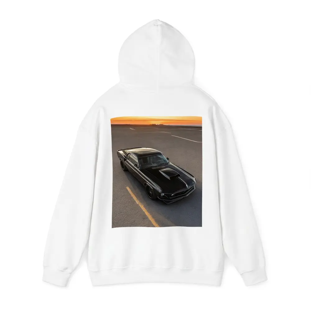 Black Ford Mustang Classic Car Sunset – Hoodies