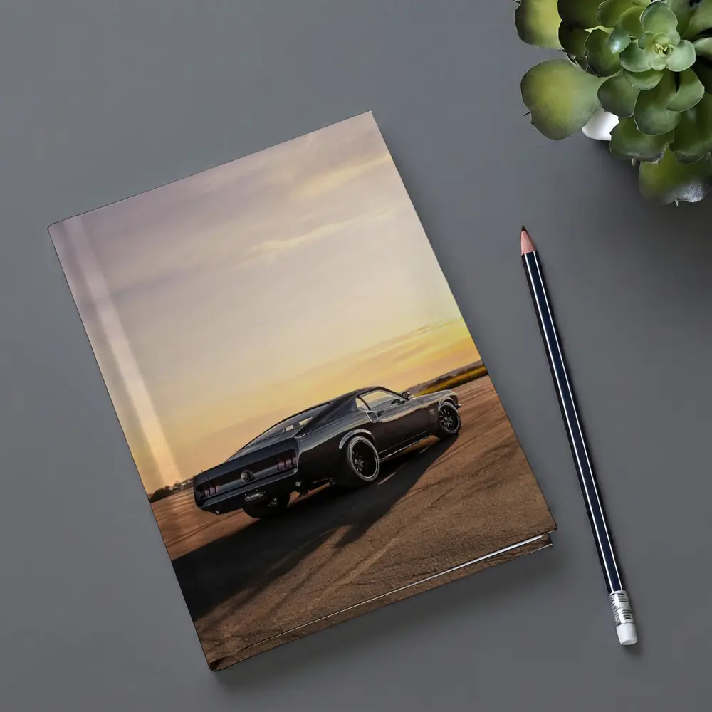 Ford Mustang Black Classic Car Sunset – Notebooks