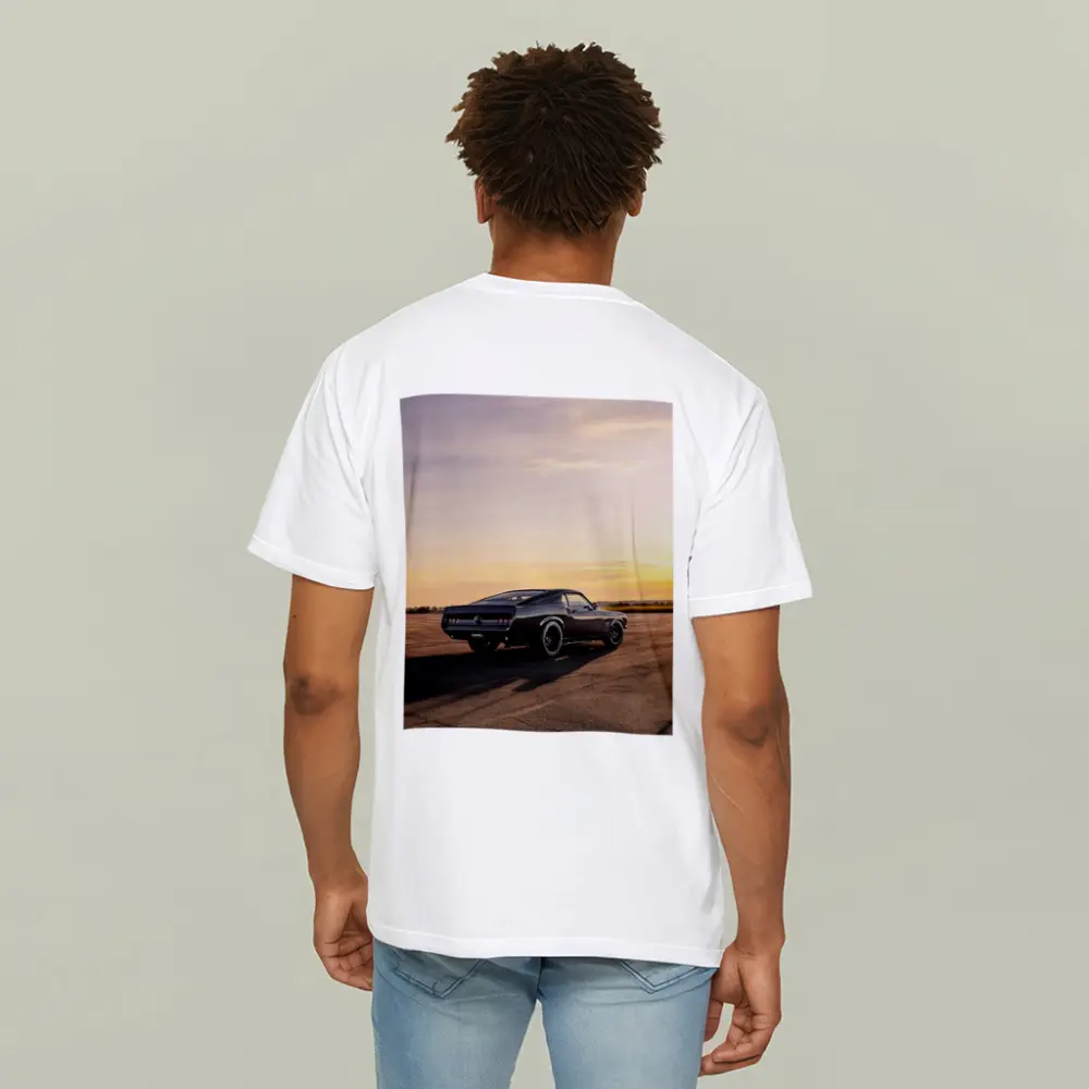 Ford Mustang Black Classic Car Sunset – T-Shirts