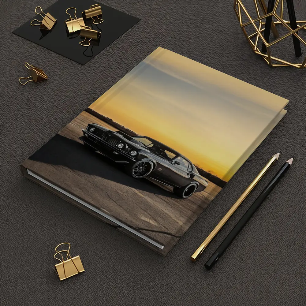 Ford Mustang Black Classic Car Sunset Sky – Notebooks