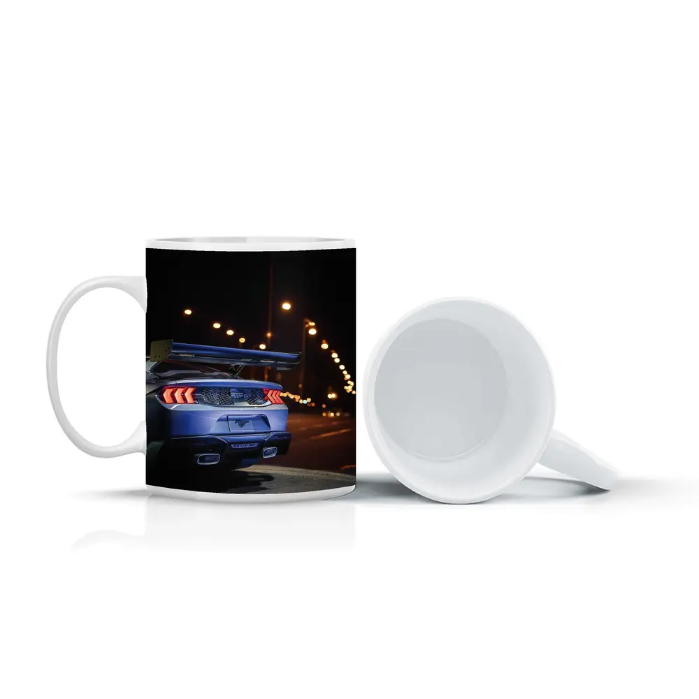 Ford Mustang Rear View City Night – Mugs