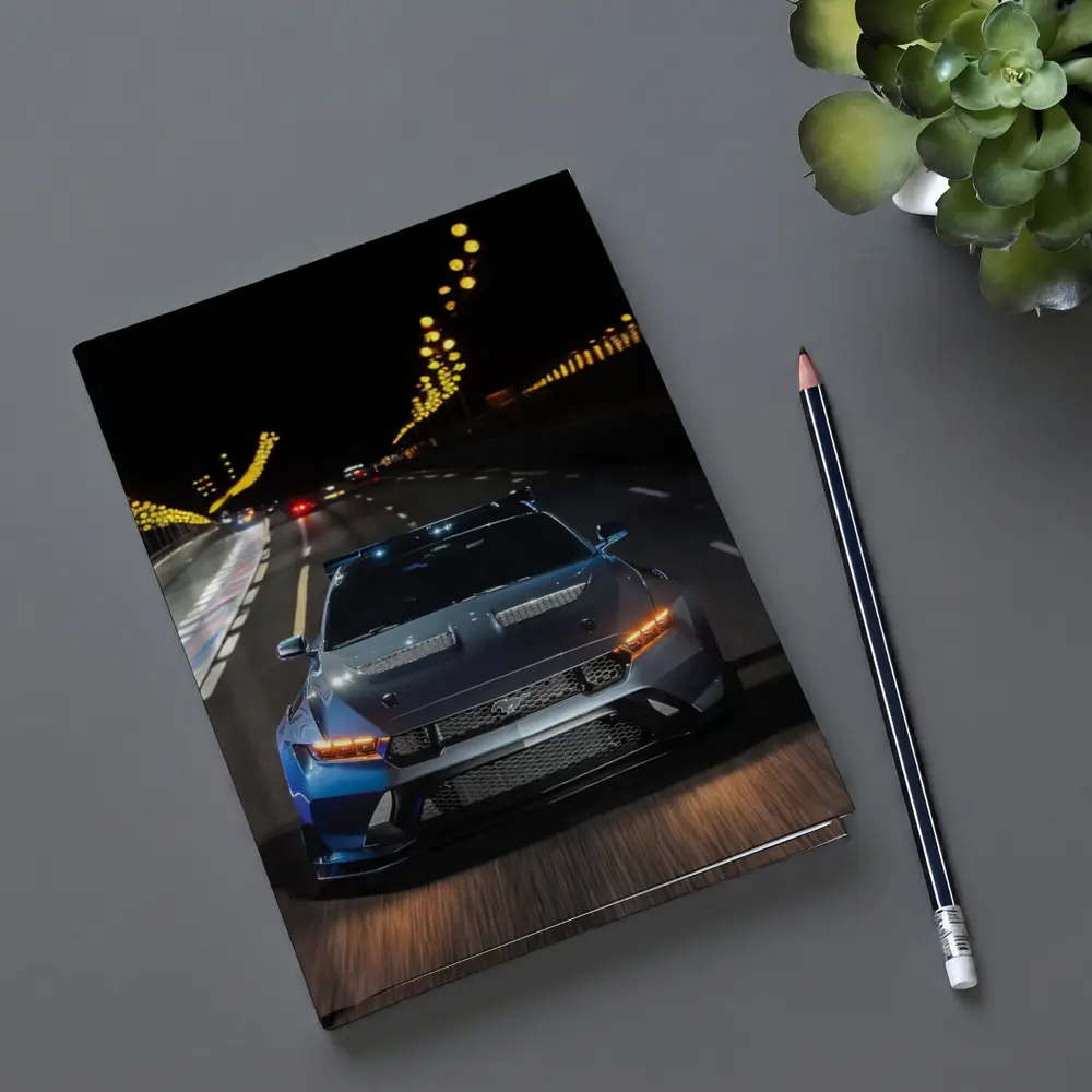 Ford Mustang Racing Night City Street – Notebooks