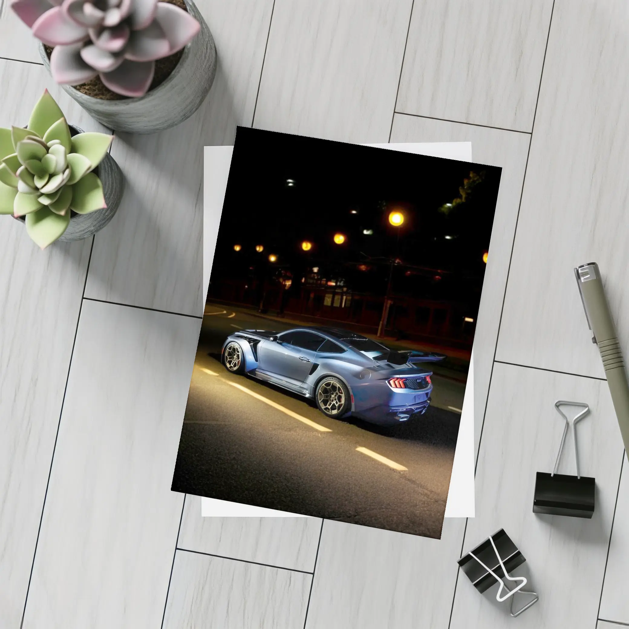 Ford Mustang GTD Blue Night Street – Postcards