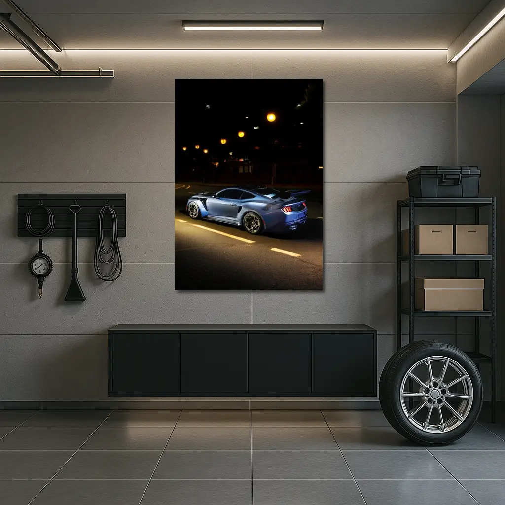 Ford Mustang GTD Blue Night Street – Wall Art