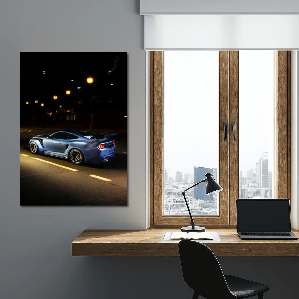 Ford Mustang GTD Blue Night Street – Wall Art
