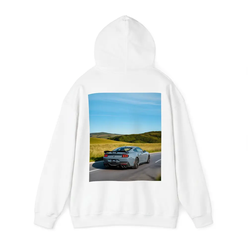 Ford Mustang Gray Coupe Rolling Country Road – Hoodies