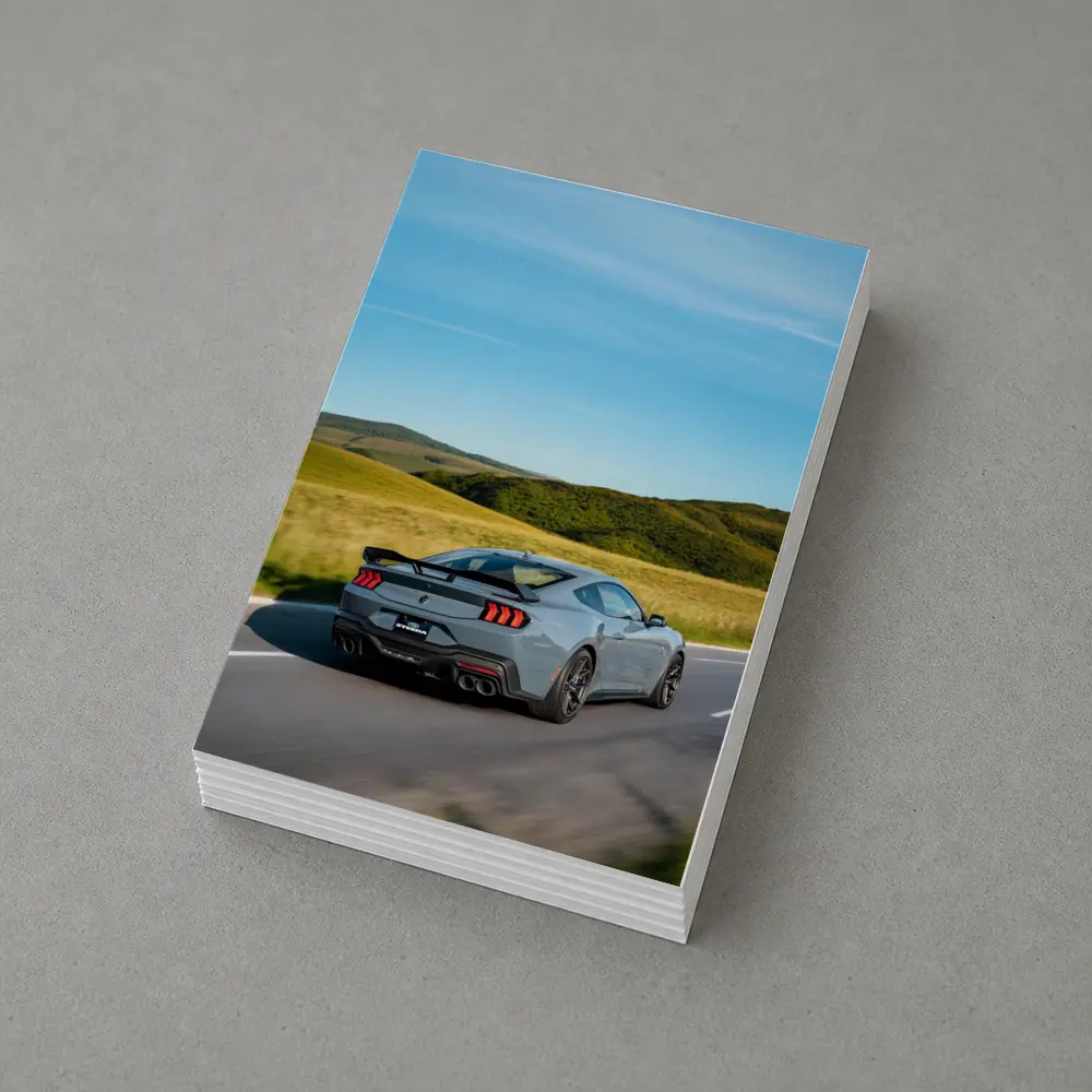 Ford Mustang Gray Coupe Rolling Country Road – Postcards
