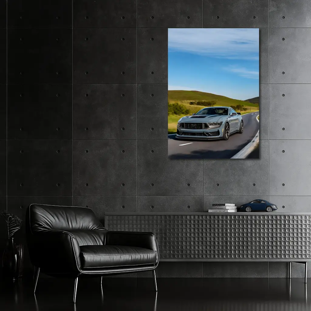 Ford Mustang Dark Horse Rolling Country Road – Wall Art