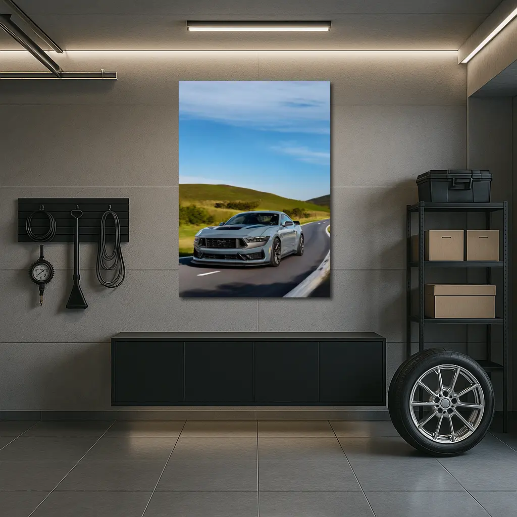 Ford Mustang Dark Horse Rolling Country Road – Wall Art