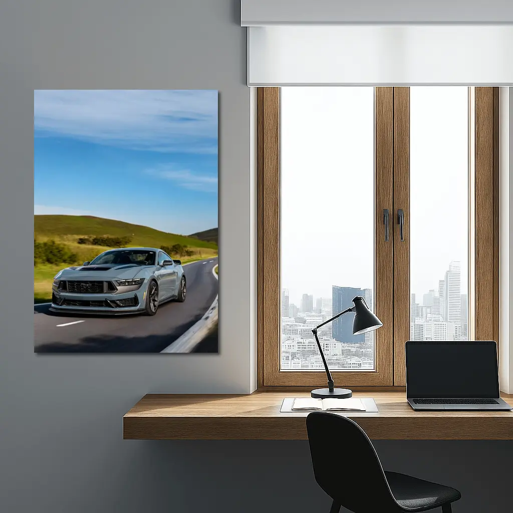 Ford Mustang Dark Horse Rolling Country Road – Wall Art