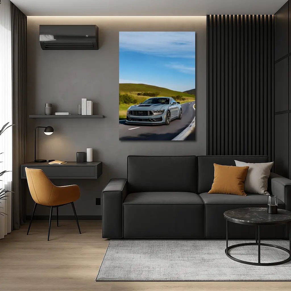 Ford Mustang Dark Horse Rolling Country Road – Wall Art