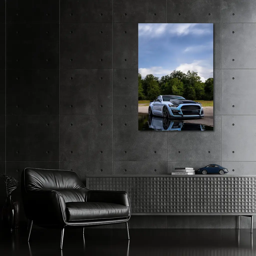 Ford Mustang GT500 Blue Sky Reflection – Wall Art