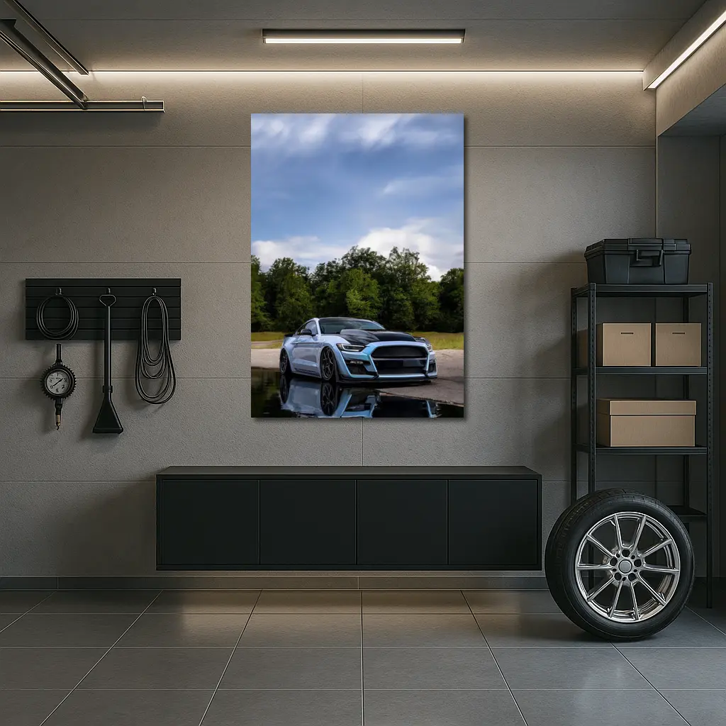 Ford Mustang GT500 Blue Sky Reflection – Wall Art
