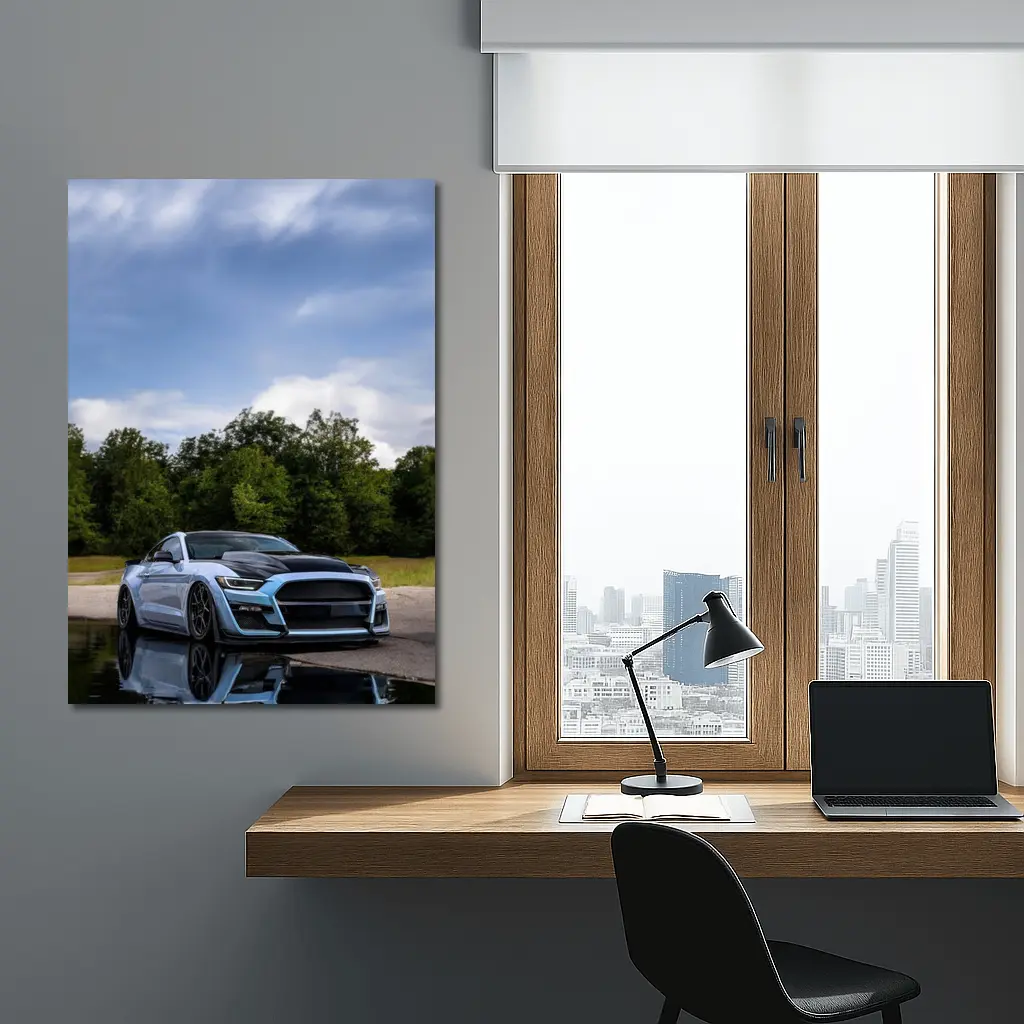 Ford Mustang GT500 Blue Sky Reflection – Wall Art