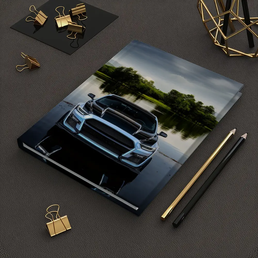 Ford Mustang Black Front Lake Reflection – Notebooks