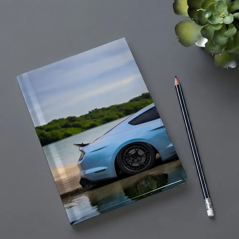 Ford Mustang Light Blue Waterfront Shore – Notebooks