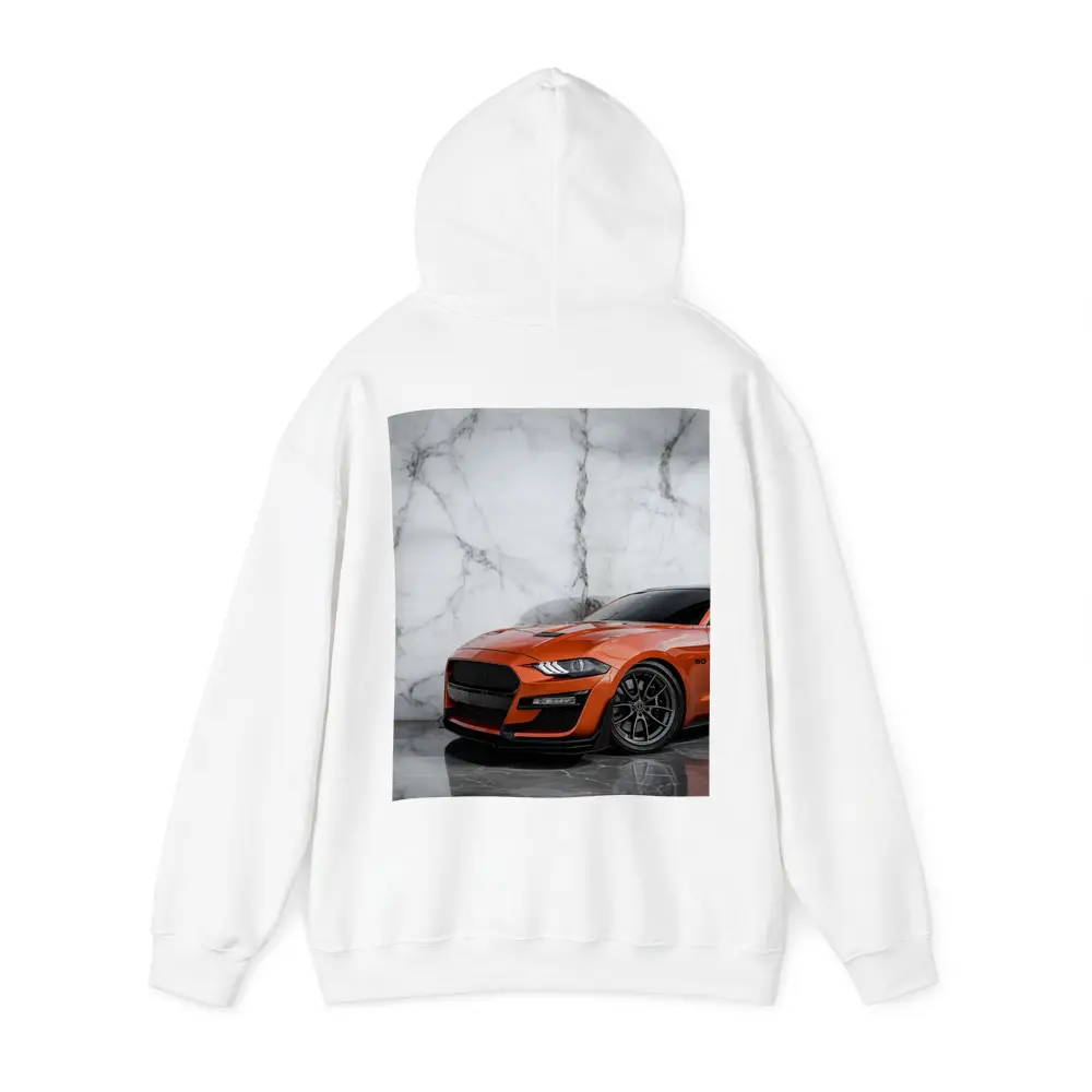 Ford Mustang Orange Marble Background Wall Art – Hoodies