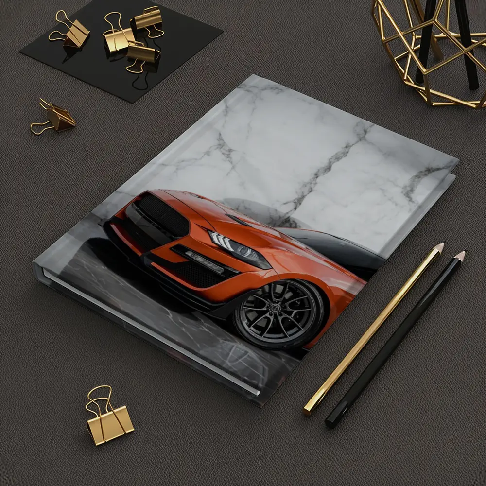 Ford Mustang Orange Marble Background Wall Art – Notebooks