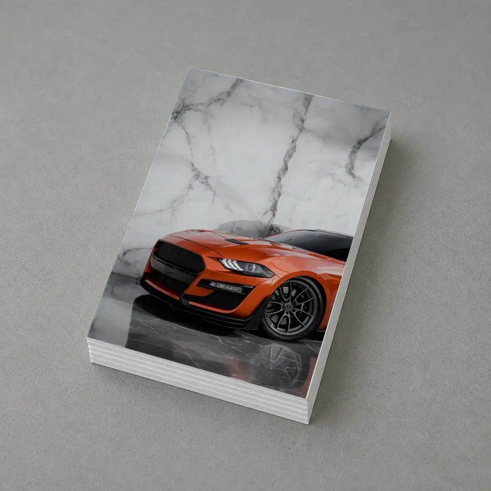 Ford Mustang Orange Marble Background Wall Art – Postcards